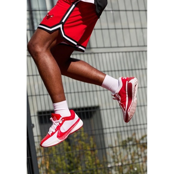 red and white giannis shoes